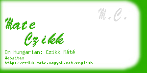 mate czikk business card